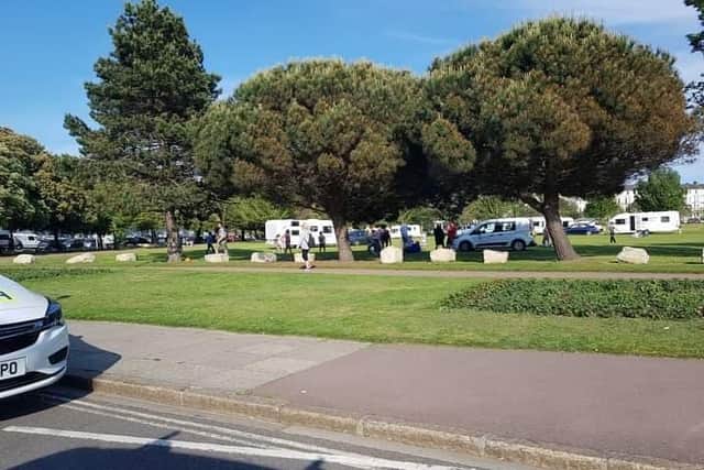 Travellers pitching up at Southsea Common on June 11. Picture: David Bailey