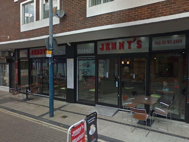 Jenny's Restaurant, at 4 - 6 Charlotte Street, Portsmouth has a 4.3 rating based on 292 Google reviews. The American Breakfast includes pancakes with bacon, scrambled eggs and maple syrup.