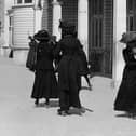 Rolling skating Edwardians on South Parade Pier 1909. Picture: Paul Costen collection