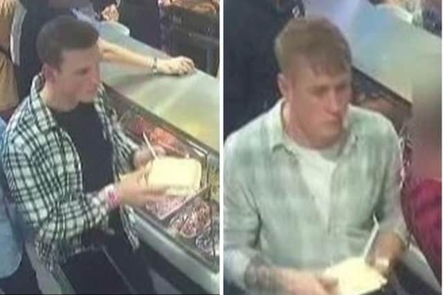 Police want to speak to these men after assaults outside Sainsbury’s Local in Guildhall Walk at around 2am on Thursday, 13 October