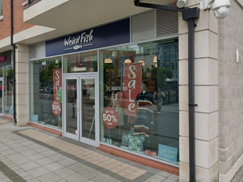 The Gunwharf website states: "After a bracing and inspiring walk along a coast path in Cornwall, Weird Fish was born with a simple mission: to produce well priced, well made, and distinctive clothes that become instant feel-good favourites."
