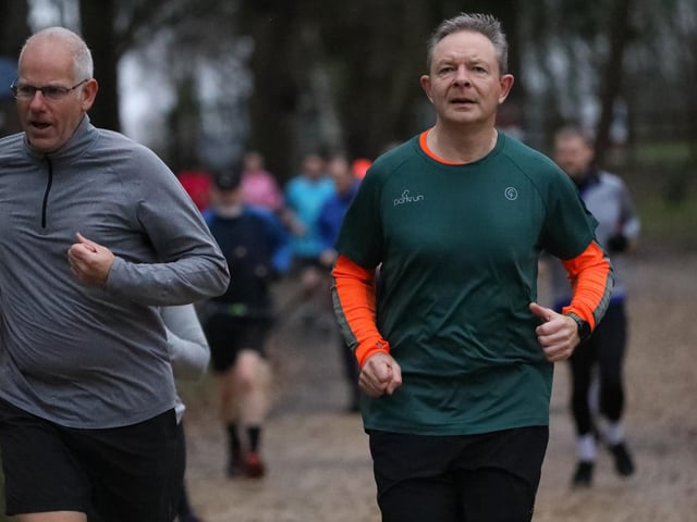 Mark Cooter, right, Havant parkrun. Picture: Chris Moorhouse
