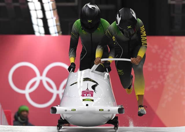 Jamaica's women's bobsleigh team in 2018. Picture: MARK RALSTON/AFP via Getty Images