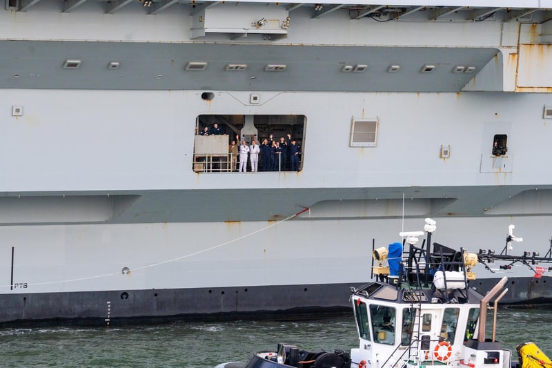 HMS Queen Elizabeth leave Portsmouth on 3rd of November. Photo by Matt Clark