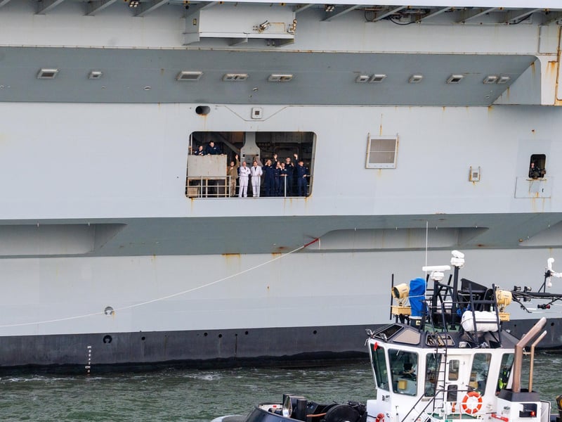 HMS Queen Elizabeth leave Portsmouth on 3rd of November. Photo by Matt Clark