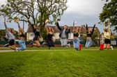Students from Mayfield School received their GCSE results on Thursday morning.Pictured - Friends celebrated their results together Photos by Alex Shute