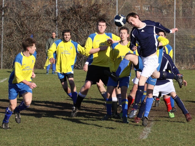 Portsmouth Sunday League division five action between AFC Trojan and GB UTD in January 2011.