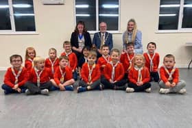 Mayor of Gosport Mark Hook with new members of the Squirrel Drey.