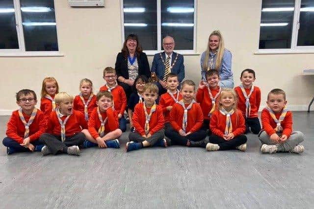 Mayor of Gosport Mark Hook with new members of the Squirrel Drey.