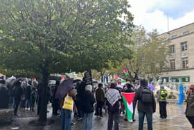 An estimated 350 people marched in Portsmouth on Saturday, November 4 to call for a ceasefire in the Israel-Gaza war.