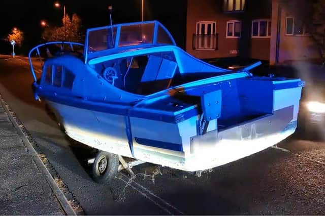 Police found this boat and trailer abandoned in Military Road, Gosport on the evening of Thursday, October 6, 2022