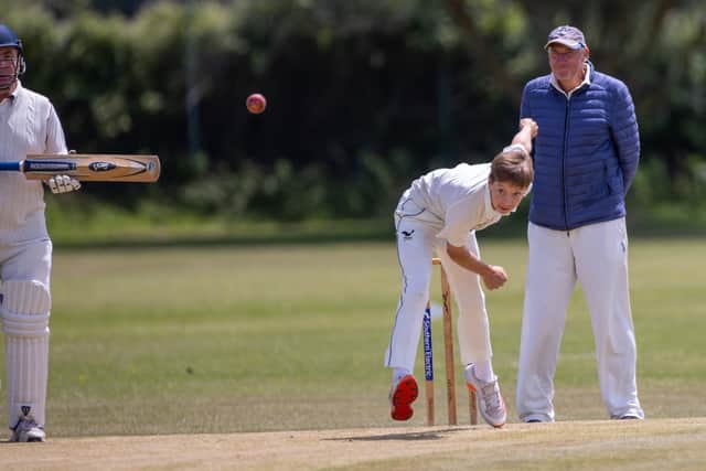 Purbrook bowler Daniel Porton.
Photo by Alex Shute