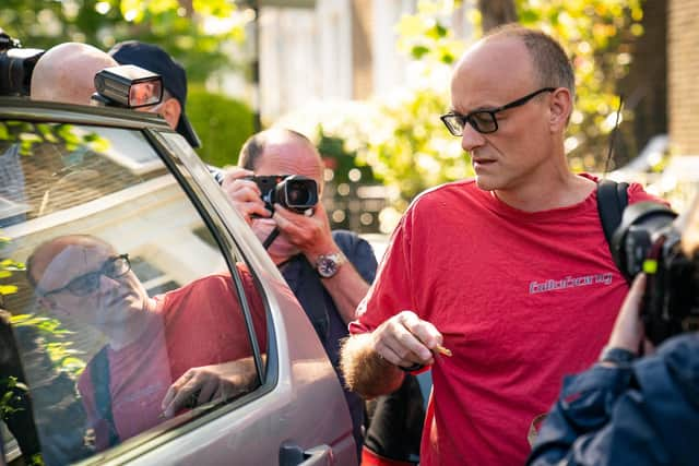 Prime Minister Boris Johnson's senior aide Dominic Cummings leaves his north London home. Picture: Aaron Chown/PA Wire