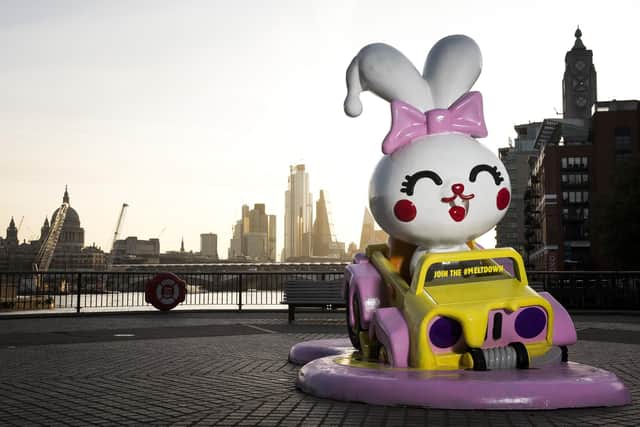 Burger King installed a giant melting bunny on the Southbank in September 2019, marking the launch of its Meltdown - a nationwide toy amnesty, as it announced the removal of all plastic toys from its King Junior meals. Picture by Will Ireland/PinPep
