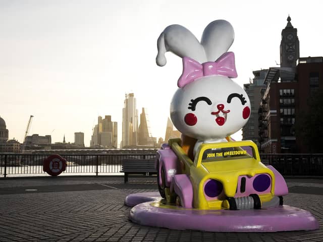 Burger King installed a giant melting bunny on the Southbank in September 2019, marking the launch of its Meltdown -  a nationwide toy amnesty, as it announced the removal of all plastic toys from its King Junior meals. Picture by Will Ireland/PinPep