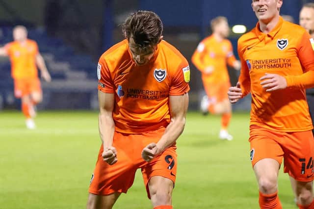 John Marquis celebrates his goal at Gillingham. Picture: Nigel Keene