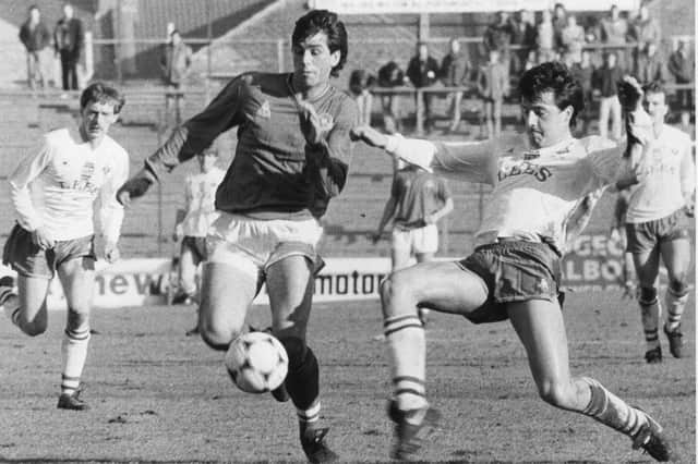 Neil Webb, pictured here in a 5-1 win over Oldham in February 1985, was meant to be returning to Fratton Park on Saturday
