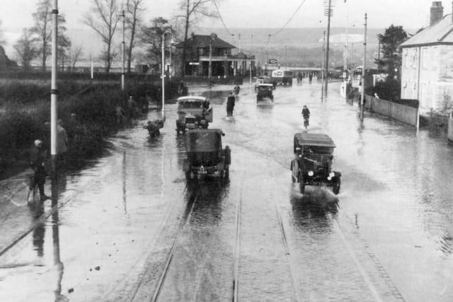 Hilsea from the top of a tram 1929. Sent in by John Taylor of Fareham here we see the floods of 1929 looking north at Hilsea.