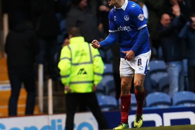 Jed Wallace celebrates scoring against Exeter in 2015