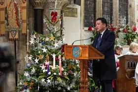 Alan Mak MP gives a reading during the annual Havant Community Christmas Carol Service at St Faith's Church