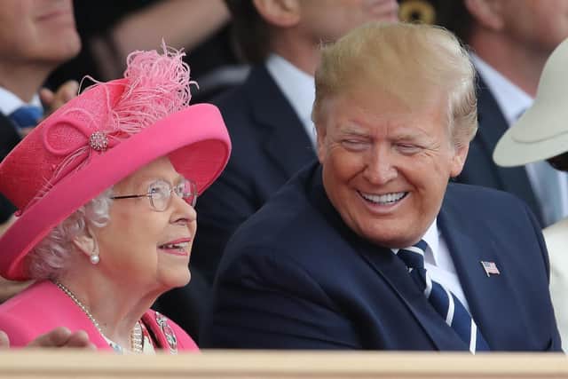 Queen Elizabeth II and US President Donald Trump during the commemorations for the 75th Anniversary of the D-Day landings at Southsea Common in Portsmouth. Photo credit: Andrew Matthews/PA Wire