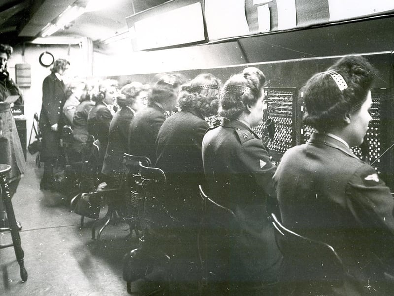 A few months after D-Day The News wartime photographer Victor Stewart was allowed into the top secret maze of tunnels beneath Fort Southwick from where D-Day operations were controlled. The main telephone exchange.