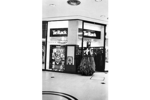Tie Rack was a staple of the shopping centre, pictured in November 1990