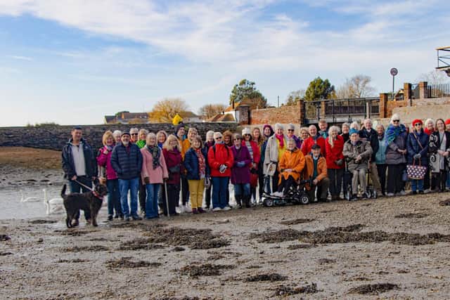 The artists of the trail gather on the beach at Emsworth. Picture: Vince Lavender