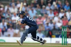 George Munsey in T20 international action for Scotland. Photo by Philip Brown/Getty Images.
