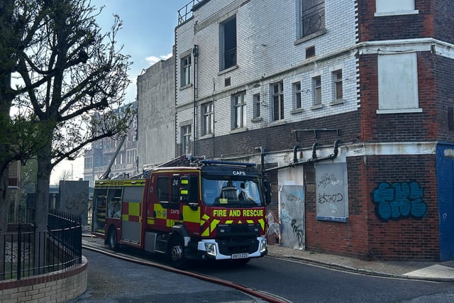 Fire at old Southsea casino this evening.