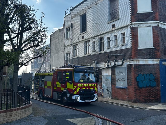 Fire at old Southsea casino this evening.