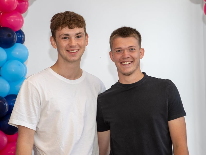 Students found out their A Level results this morning at St Vincent College as they prepare for their next steps in education.
Pictured - Josh, 18 and Jack, 18
Photos by Alex Shute