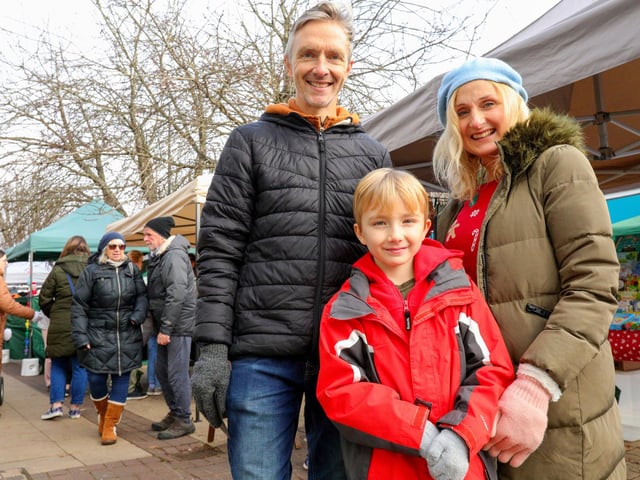 Darrell and Bryony de Vries and thier son, Phoenix, 7. Waterlooville Christmas market 
Picture: Chris Moorhouse