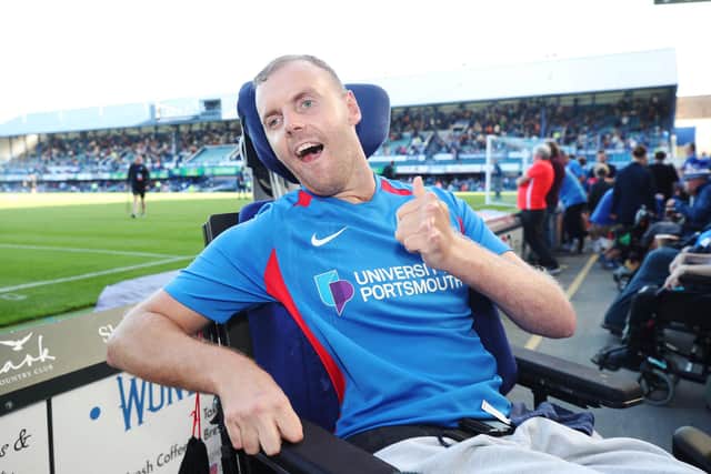Pompey season-ticket holder Jack Farrugia captured at Fratton Park on Saturday, a match the Blues lost 2-1 to Cambridge United. Picture: Joe Pepler