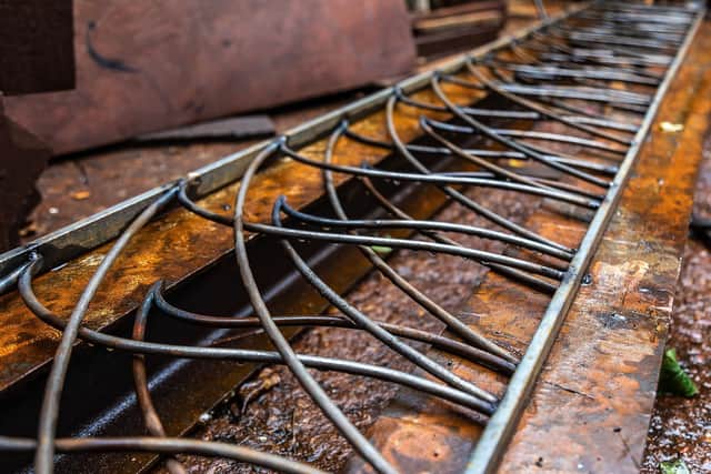 A fence under construction at Peter Clutterbuck's Southsea workshop. Picture: Mike Cooter (291021)