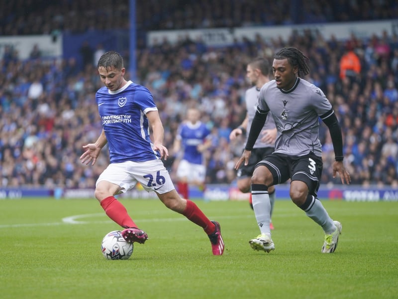 Tom Lowery, who was substituted at the break, in first-half action against Bristol Rovers.