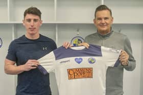 James Roberts with Hawks boss Paul Doswell. Pic: Kieron Louloudis.