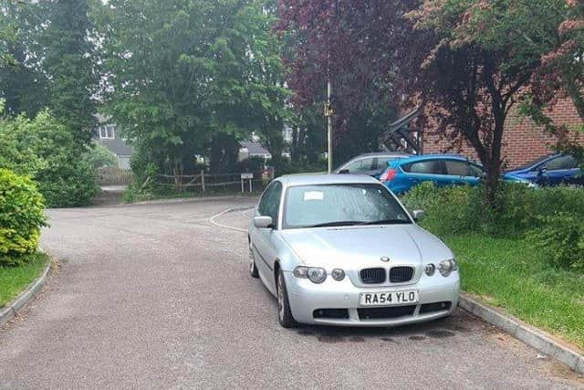 A silver BMW was vandalised in The Smithy, Denmead, on June 10
