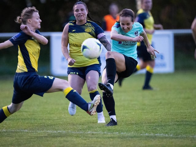 Portsmouth (light blue) v Moneyfields. Picture by Alex Shute