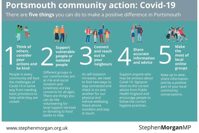 Stephen Morgan's poster to encourage awareness around coronavirus.