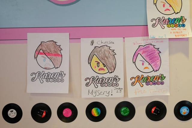 There are no 'happy' children's pictures to colour in at Karen's Diner