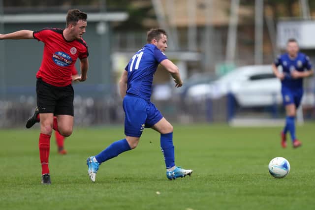 Miles Everett scored  the first and provided the assist for the second as Baffins Milton Rovers defeated AFC Portchester 3-1 tonight.
Picture: Chris Moorhouse