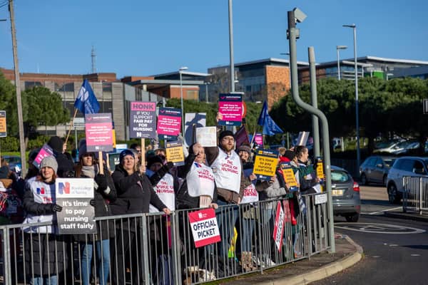 Nurses striking outside Queen Alexandra Hospital, Portmsouth, on January 18, 2023
Photos by Alex Shute