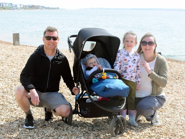 Alex and Chesca Godden, with their children William, one, and Elodie, four, from Hedge End
(180422-987)