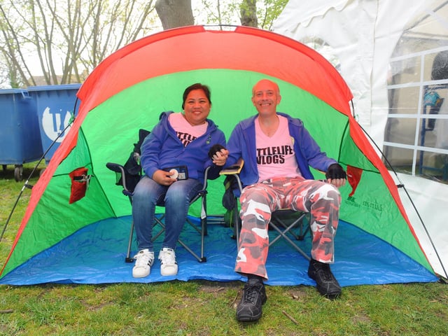 Mylz Little (49) and her husband John (51) from Worthing. Picture: Sarah Standing (020522-3243)