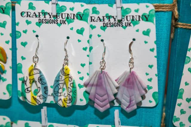 Art-Deco inspired earrings by Crafty Bunny Designs. Picture: Mike Cooter (120622)