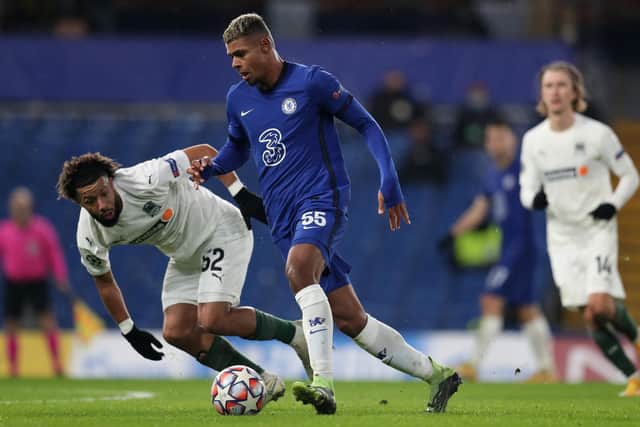 Tino Anjorin in Champions League action for Chelsea - he's now looking to showcase his dribbling quality at Pompey. (Photo by Catherine Ivill/Getty Images)