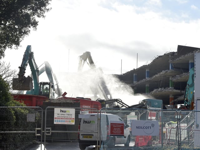 Updated pictures of Osborn Road Car Park demolition on Friday, February, 2, 2024. Picture: Sarah Standing (020224-6302)