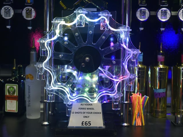 The 12 shots of vodka ferris wheel on offer at Every Cloud Club.
