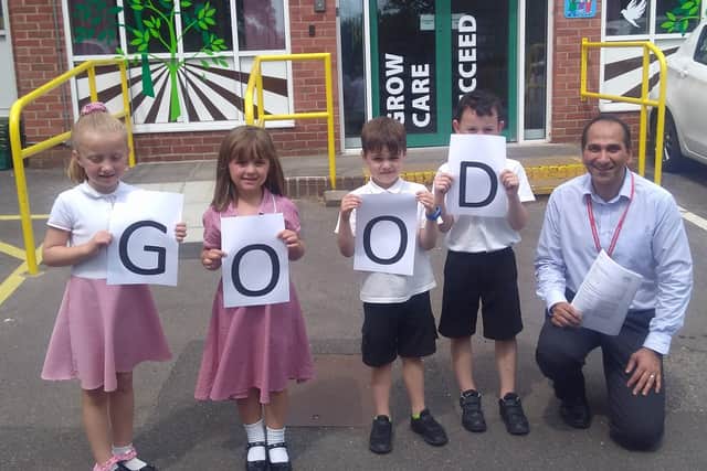 Portsdown primary school headteacher Ash Vaghela with Year 1 pupils. Mr Vaghela is concerned about the impact of lockdowns on children's social and academic development.